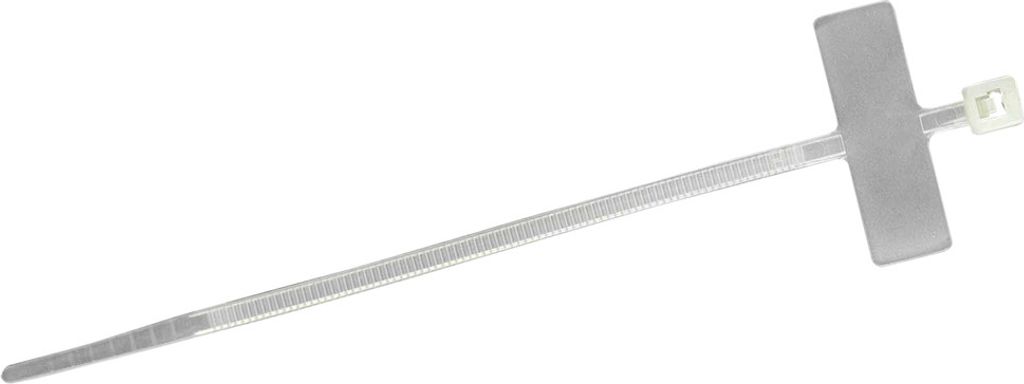Kabelbinder mit anliegendem Markierfeld, natur, 2,5 x 100 mm (Pack à 100 Stück)