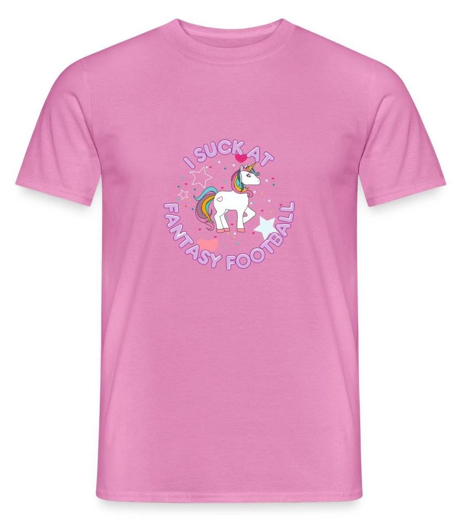 Spreadshirt I Suck At Fantasy Football | Einhorn Männer T-Shirt, M, Pink