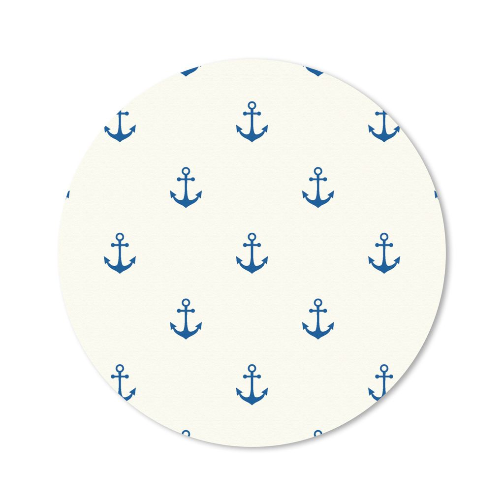 MuchoWow Mauspad Mousepad Matrose - Anker - Strand - Muster 50x50 cm - Mousepads - Maus Mat - Pad - Mausunterlage - Vinyl