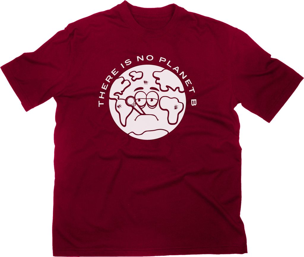 Styletex23 T-Shirt There is No Planet B, maroon, XL