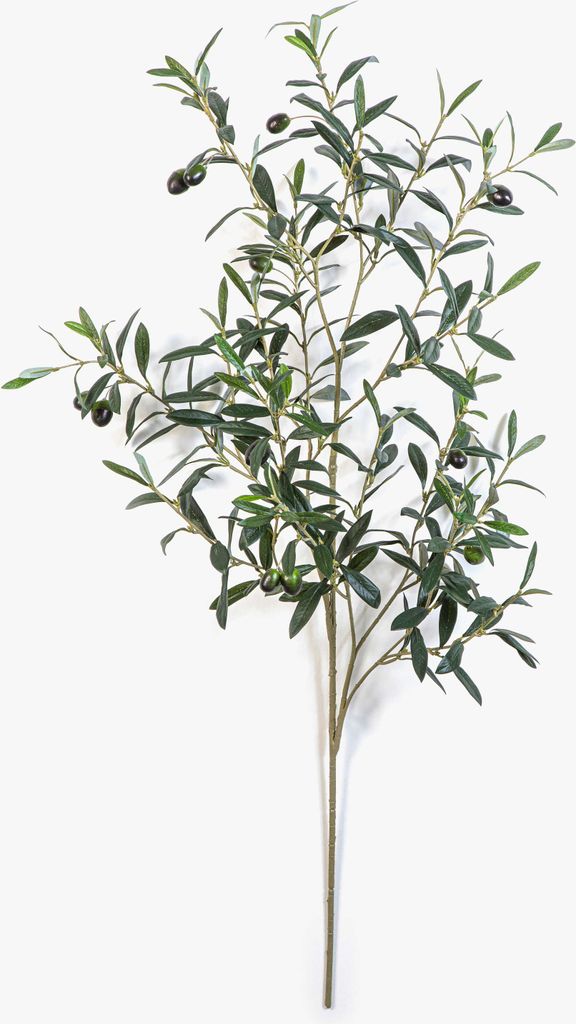 artplants.de Deko Zweig Olive LORRIS, Früchte, grün, 110cm - Künstlicher Olivenzweig
