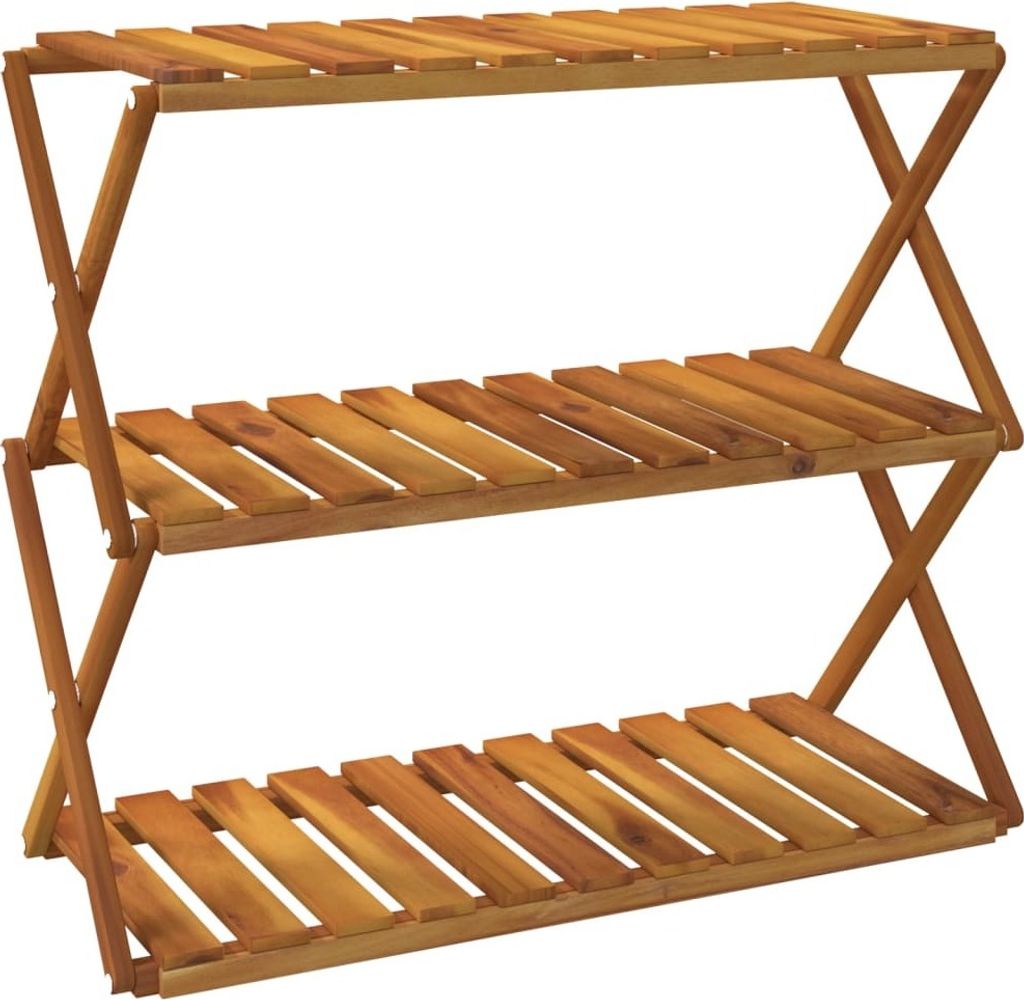 Scaffale pieghevole a 3 ripiani marrone 70x31x63 cm in Immagine del prodotto 
