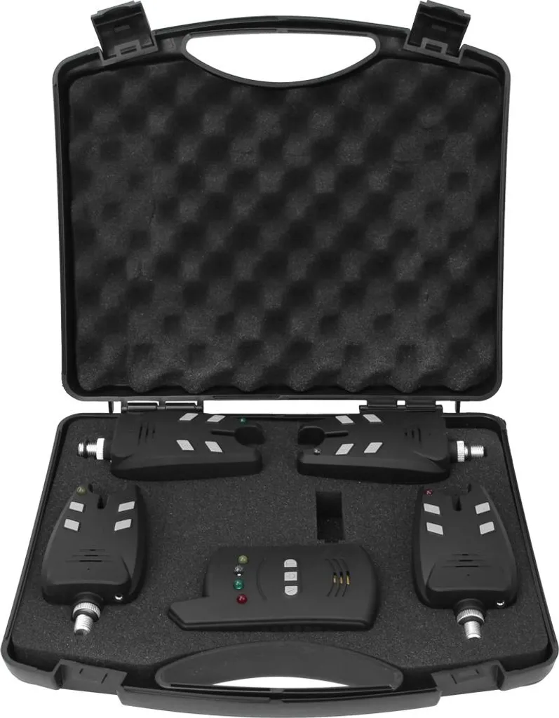 Coffret Détecteur de Touche Carpe 4+1 Centrale avec Alerte Lumineuse LED