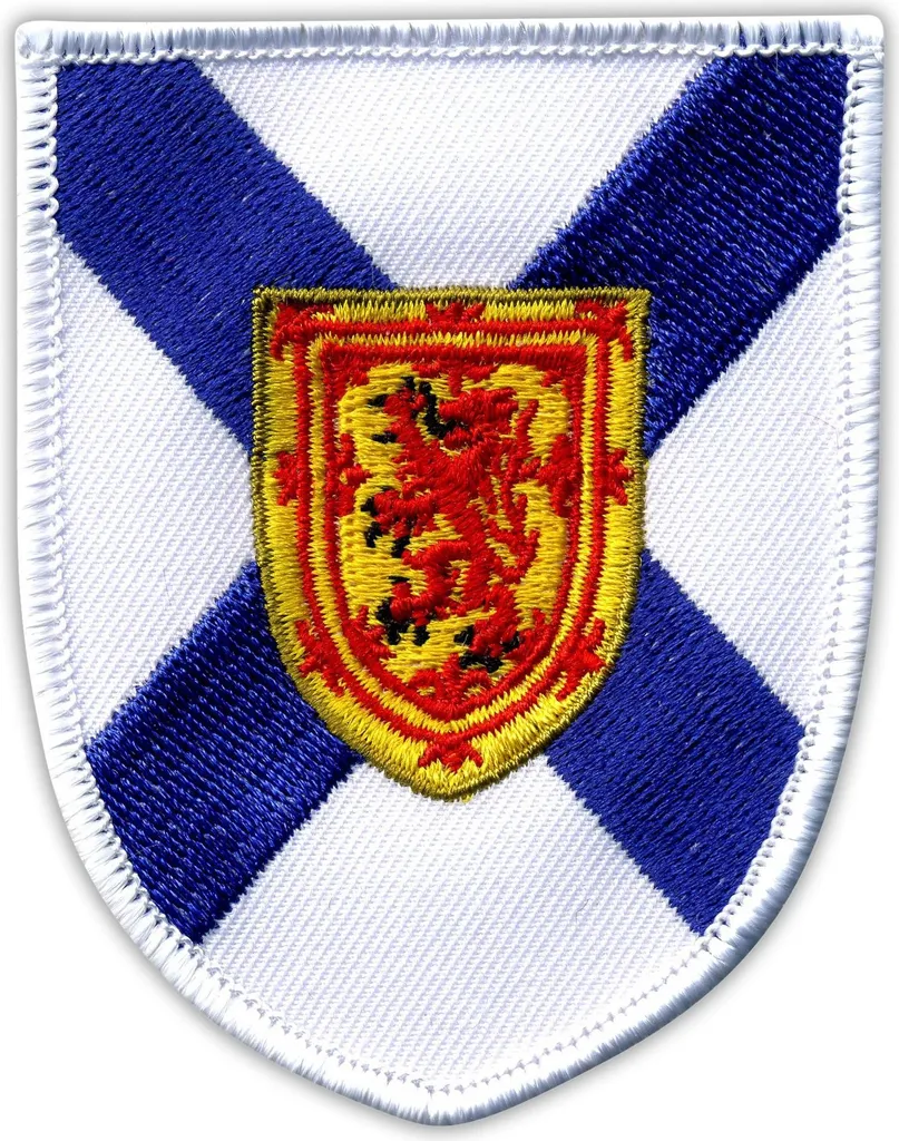 Insigne Nouvelle-Écosse Brodé 10cm - Blason Thermocollant Haute Qualité