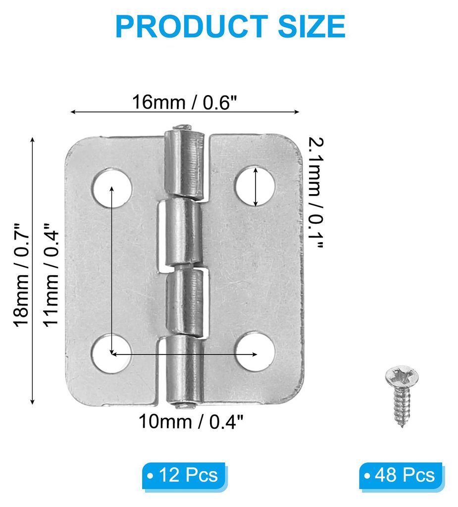 12 Stš¹ck Mini Scharniere Klappbar 270 Grad, 18x13mm Eisen Scharnier Steckverbinder mit Schrauben, Kleine Klappscharniere Silber Tš¹rscharniere...