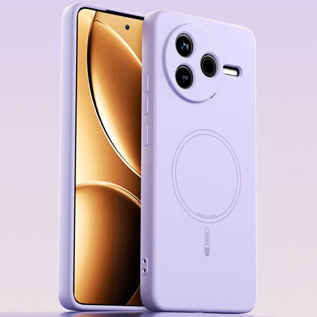 Magnetische Handyhülle für Xiaomi Poco F7 Pro/Redmi K80, MagSafe kompatible, Flüssig Silikon Stoßfest Kratzfest Hülle Lila