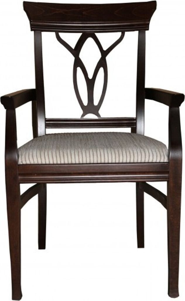 Casa Padrino Biedermeier Esszimmer Stuhl mit Armlehne Beige / Braun - Möbel Restaurant Hotel Gastronomie Stühle