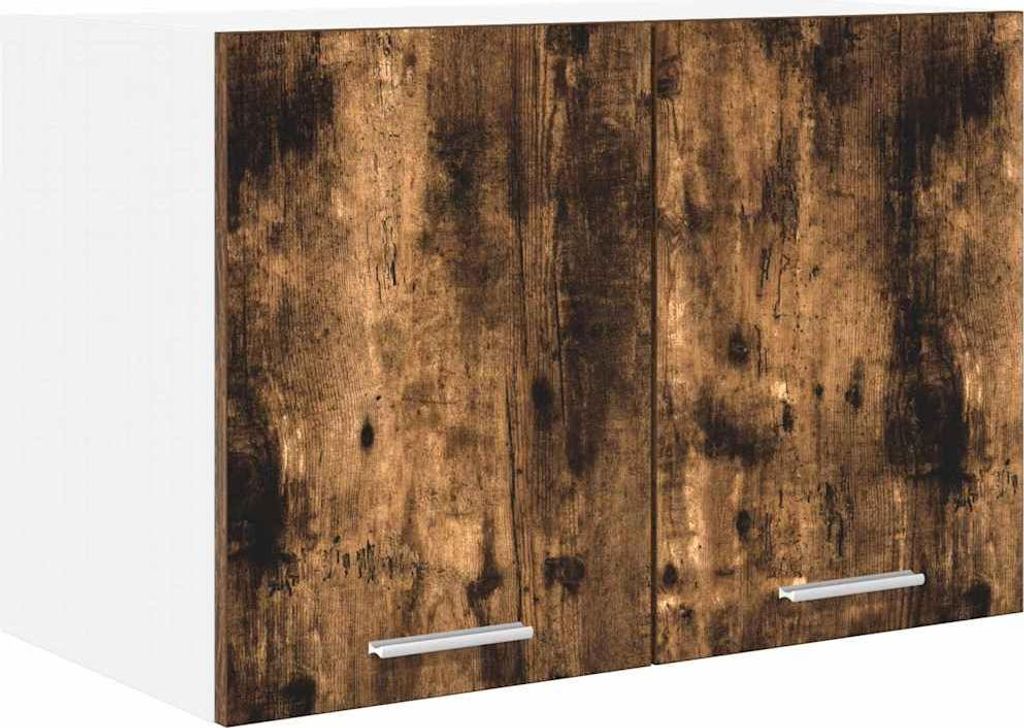 vidaXL Hängeschrank mit Tür Geräucherte Eiche und Weiß 60 x 31 x 40 cm