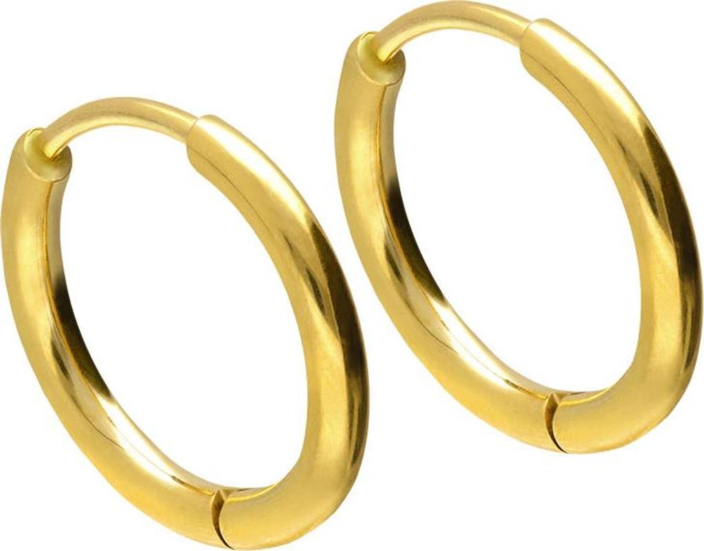 Chirurgenstahl Ohrclicker Creolen Gold Innendurchmesser: 10mm + Designstärke: 1,6 mm (0,8 mm Stabstärke)mm