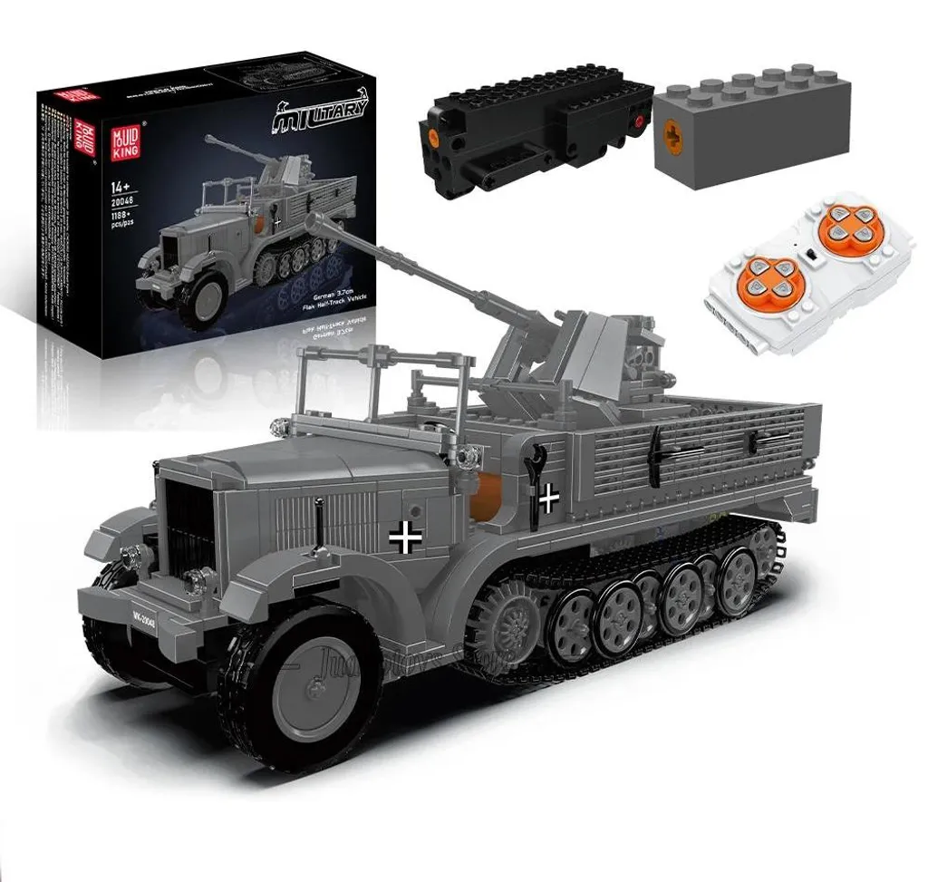 Kit de construction de véhicule militaire télécommandé de 1188 pièces