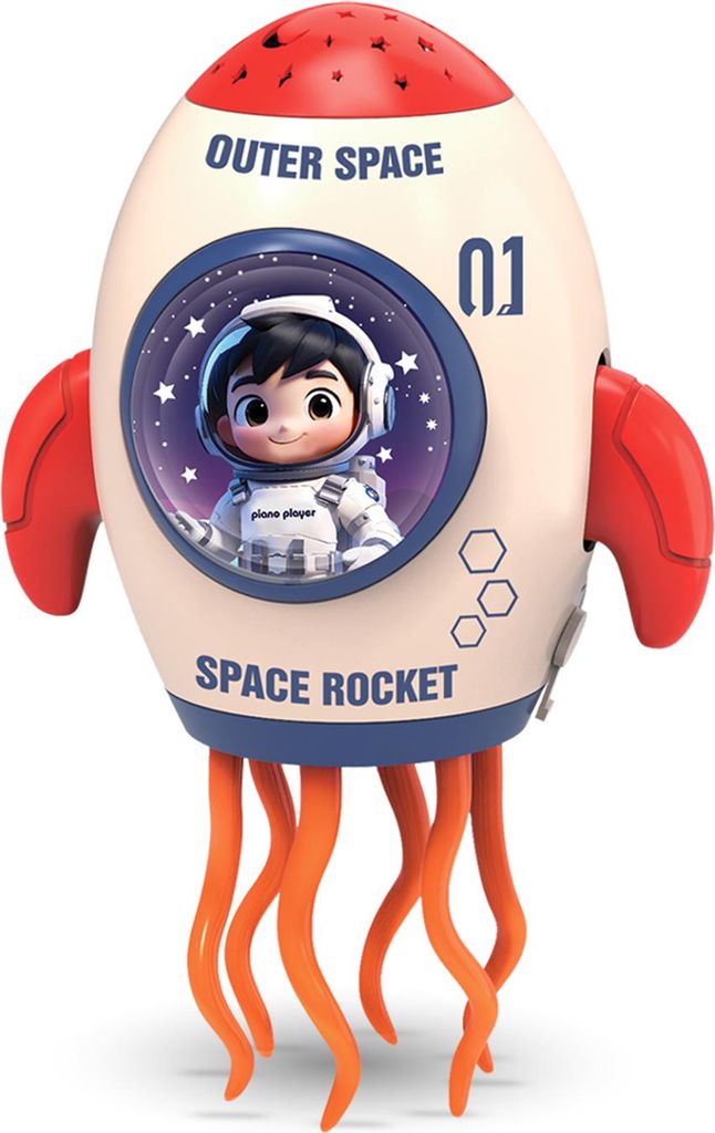 OKWISH Lernspielzeuge, Magischer Tanzender Raketen-Sprüh-Oktopus mit Weltraumprojektion, Kinderspielzeug, LED-Spielzeug für Kinder und Partyspaß...