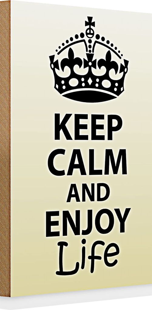 Holzschild Spruch 20x30cm Keep Calm and enjoy life