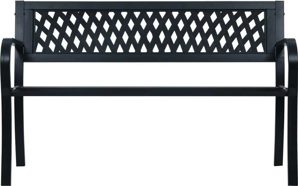 Panchina da Giardino 125 cm Acciaio Nero | Seduta Esterno 2 Posti Robustissima