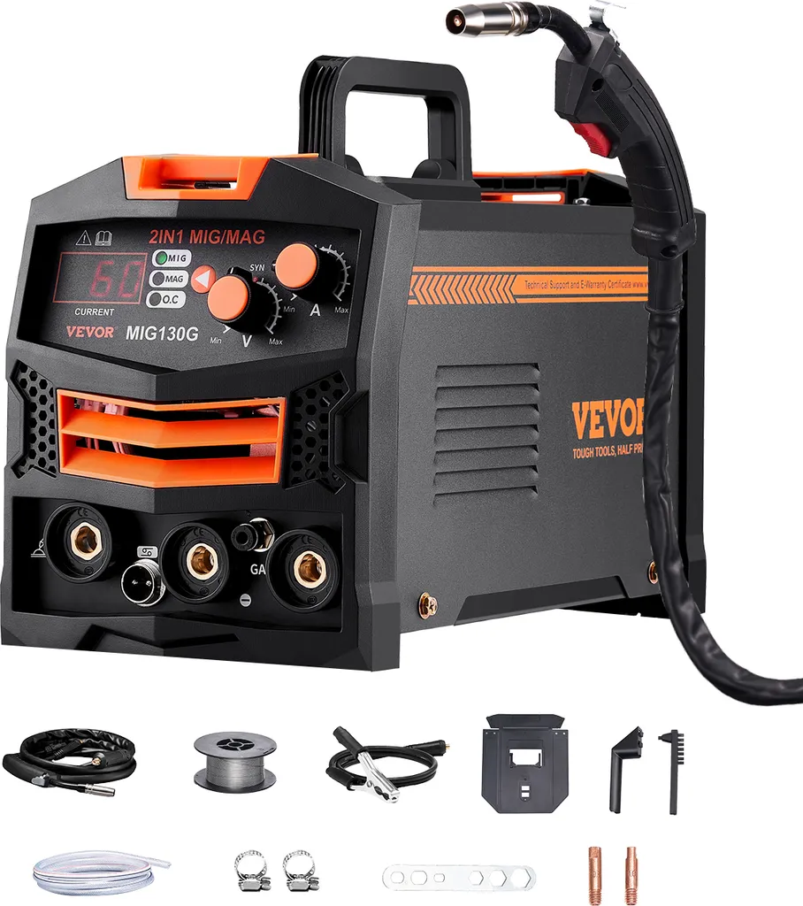 Recensione Saldatrice VEVOR MIG 130A: 2 in 1 Gas & Gasless Flux Core