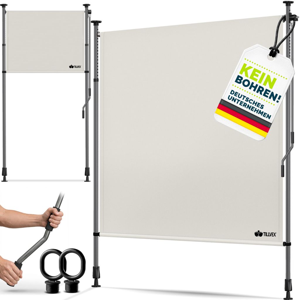 tillvex Klemluifel, verticale zonwering, 120 x 310 cm, Productafbeelding  AI-gegenereerde afbeelding