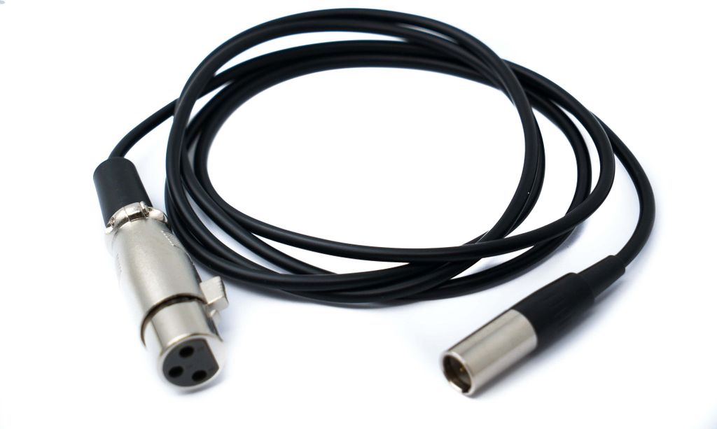 SYSTEM-S Audio Kabel 150cm Mini XLR 3 polig Stecker zu XLR 3 polig Buchse Adapter Schwarz
