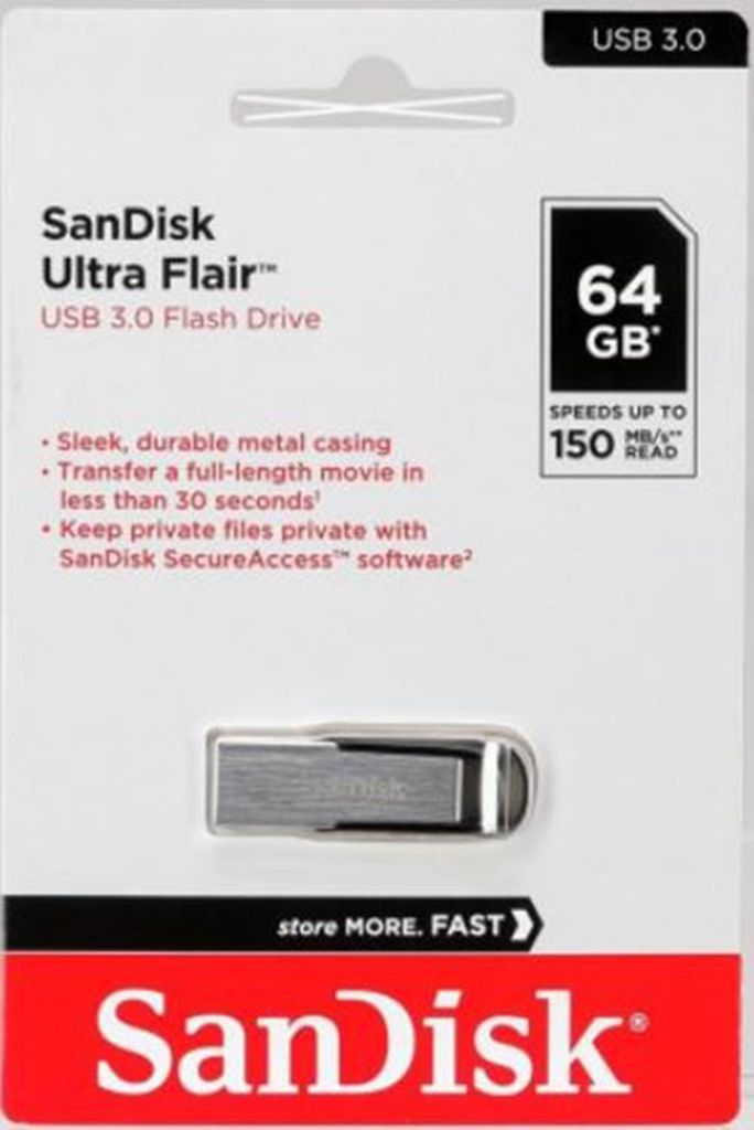 SanDisk Ultra Flair USB Stick Flash Drive 64GB Pen Drive USB 3.0