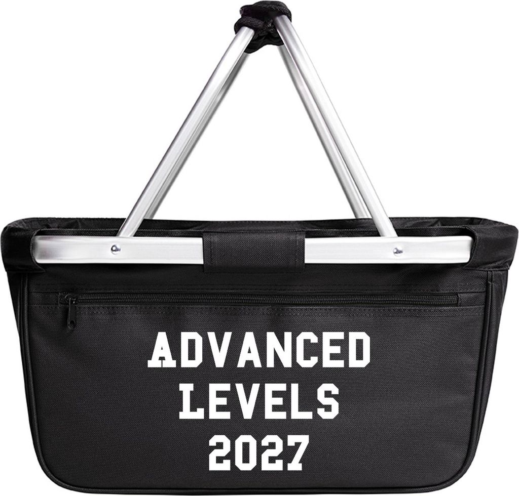 Huuraa Einkaufskorb Advanced Levels 2027 Abschluss Großbritannien 20 Liter Black faltbarer Tragekorb Geschenkidee