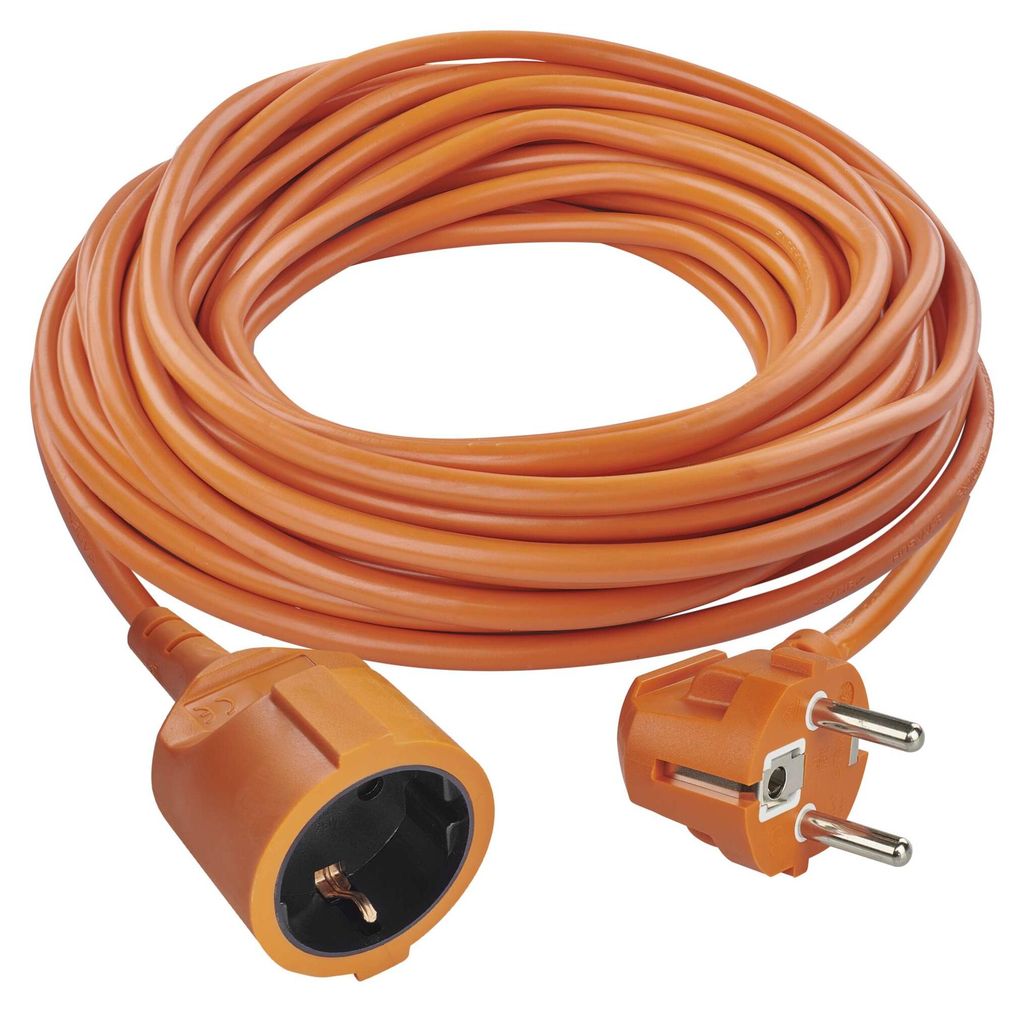 Verlängerungskabel 20 m / 1 Steckdose / orange / PVC / 250 V / 1,5 mm2