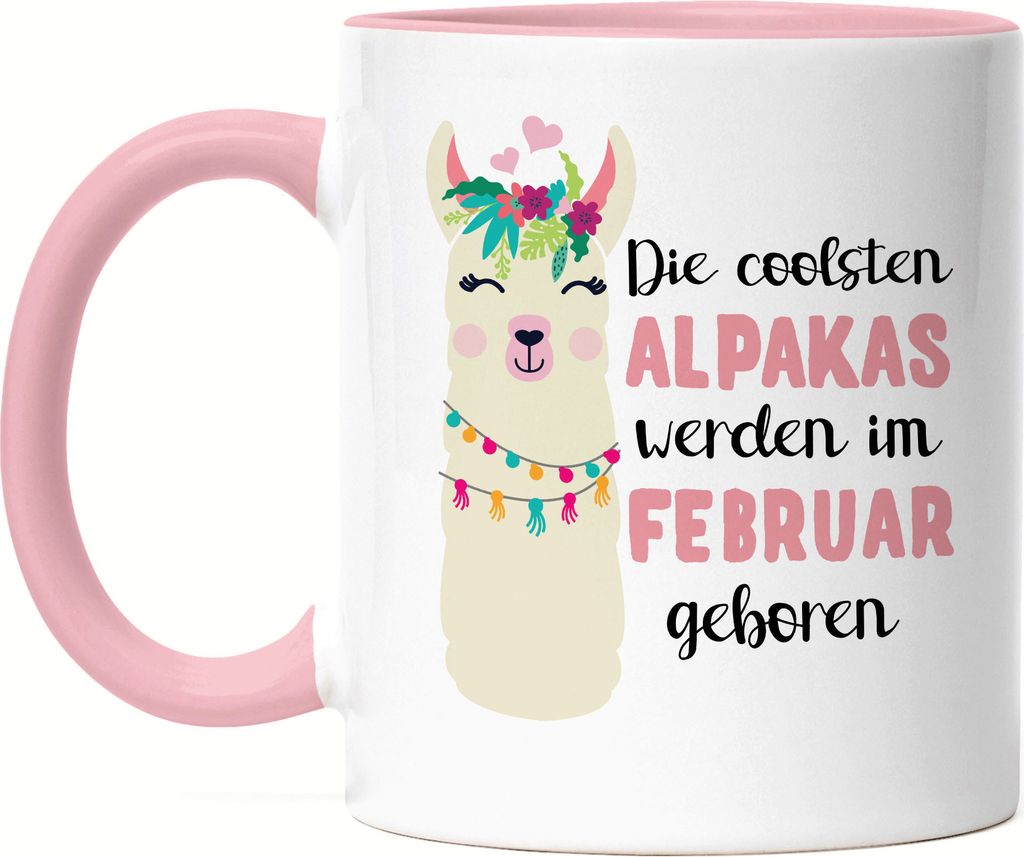 Die Coolsten Alpakas Werden im Februar Geboren Tasse Rosa Wunschmonat Geschenkidee Geburtstag