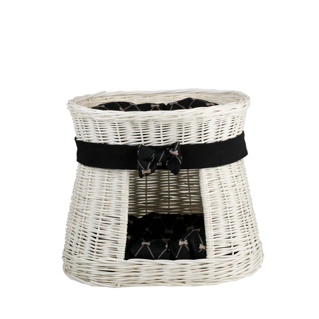 Panier pour chat format niche ovale crème - Tour de couchage tout confort