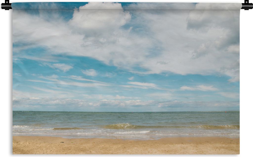 MuchoWow Wandteppich Wandbehang Strand - Sommer - Wolken 90x60 cm Tapisserie Dekoration Wandtuch - Wandskulpturen - Bildteppich