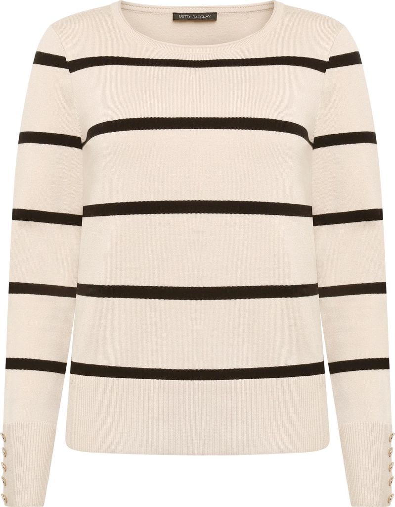 Strickpullover Kurz 1/1 Arm 7997 Patch Beige/Black Größe 38