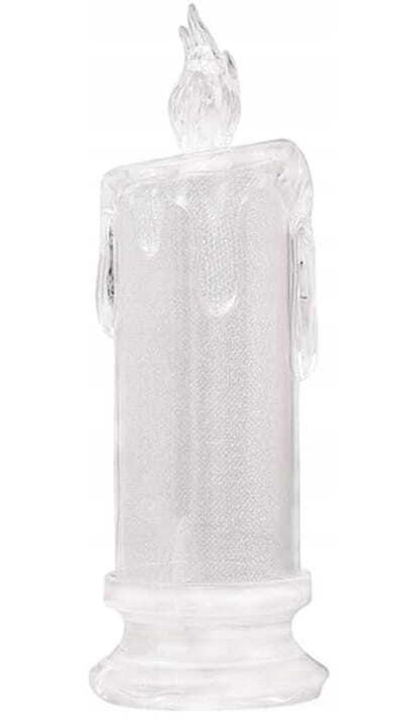 LED Dekokerze 5x11cm batteriebetrieben transparent Produktbild 