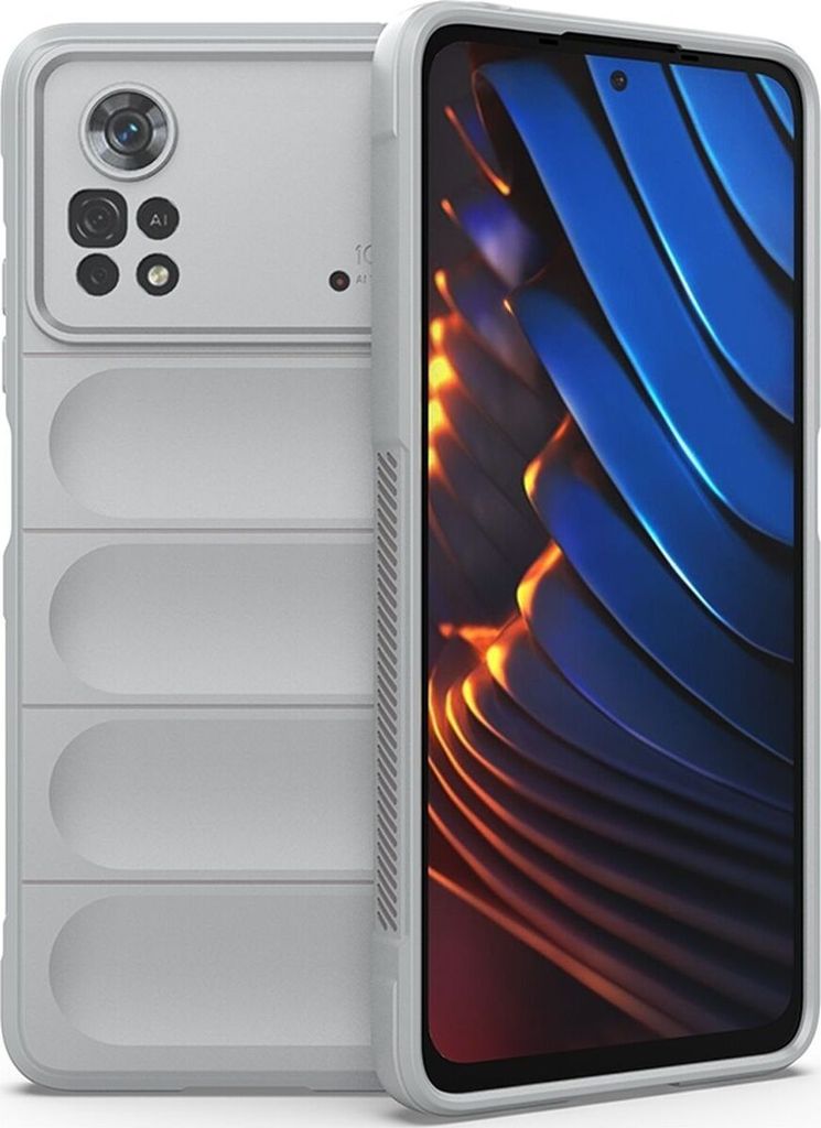 Mobigear Bumpy POCO X4 Pro 5G Hülle Flexibles TPU Backcover - Grau