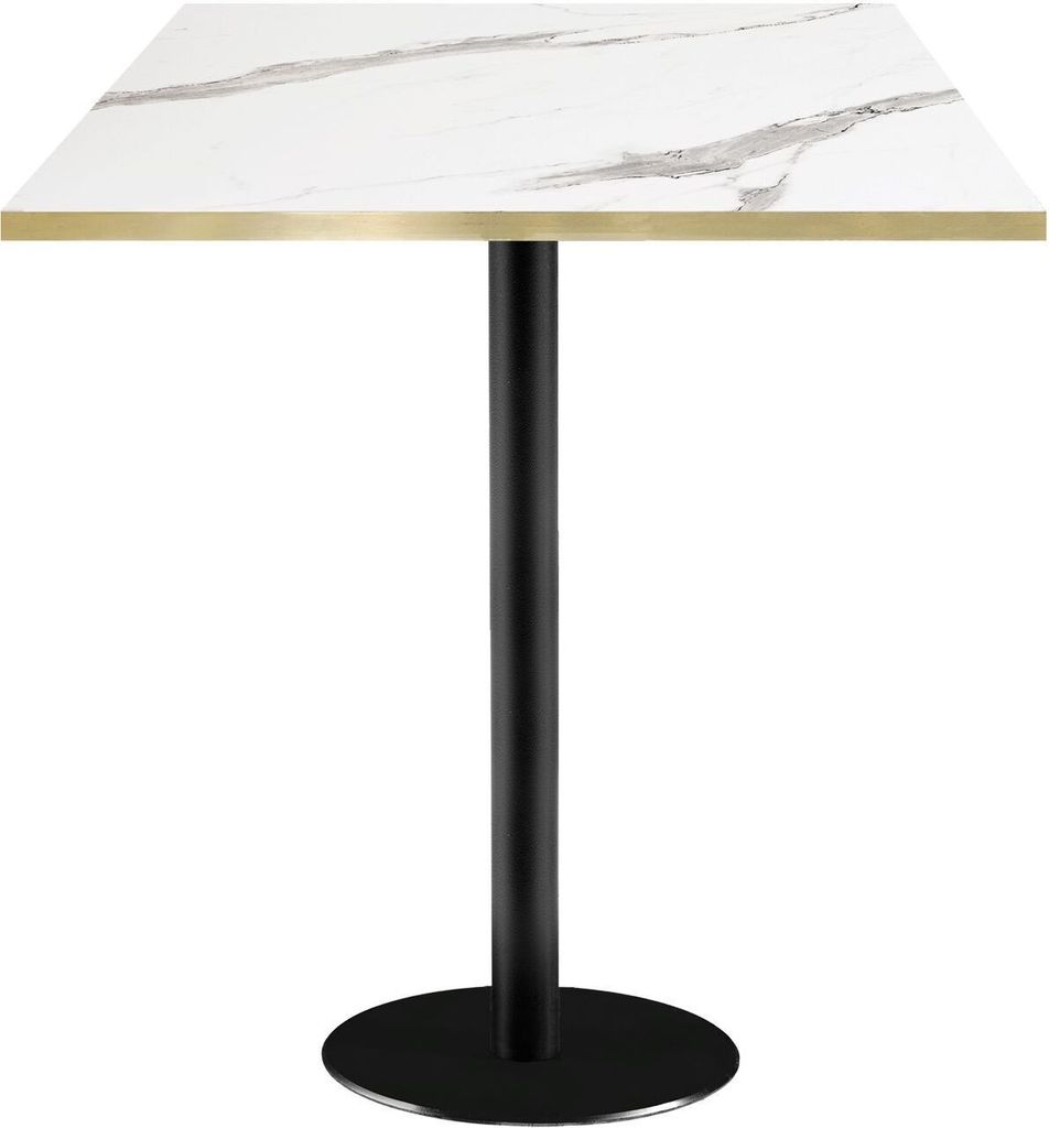 Hochtisch 70 x 70 cm – Modell Rom aus weißem Marmor mit Produktbild 