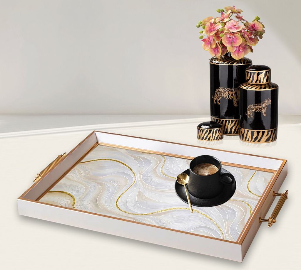 Evila Originals, TPB9808, Tablett, Mehrfarbig, 100 % GLAS, 50 x 29 x 3,5 cm