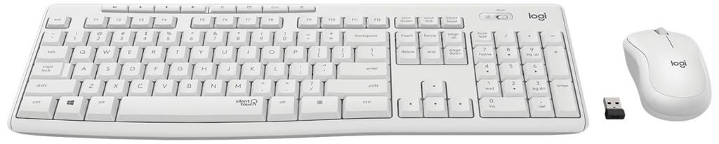 Logitech MK295 Silent - Tastatur-und-Maus-Set - kabellos - 2.4 GHz - Pan-Nordic - Off White