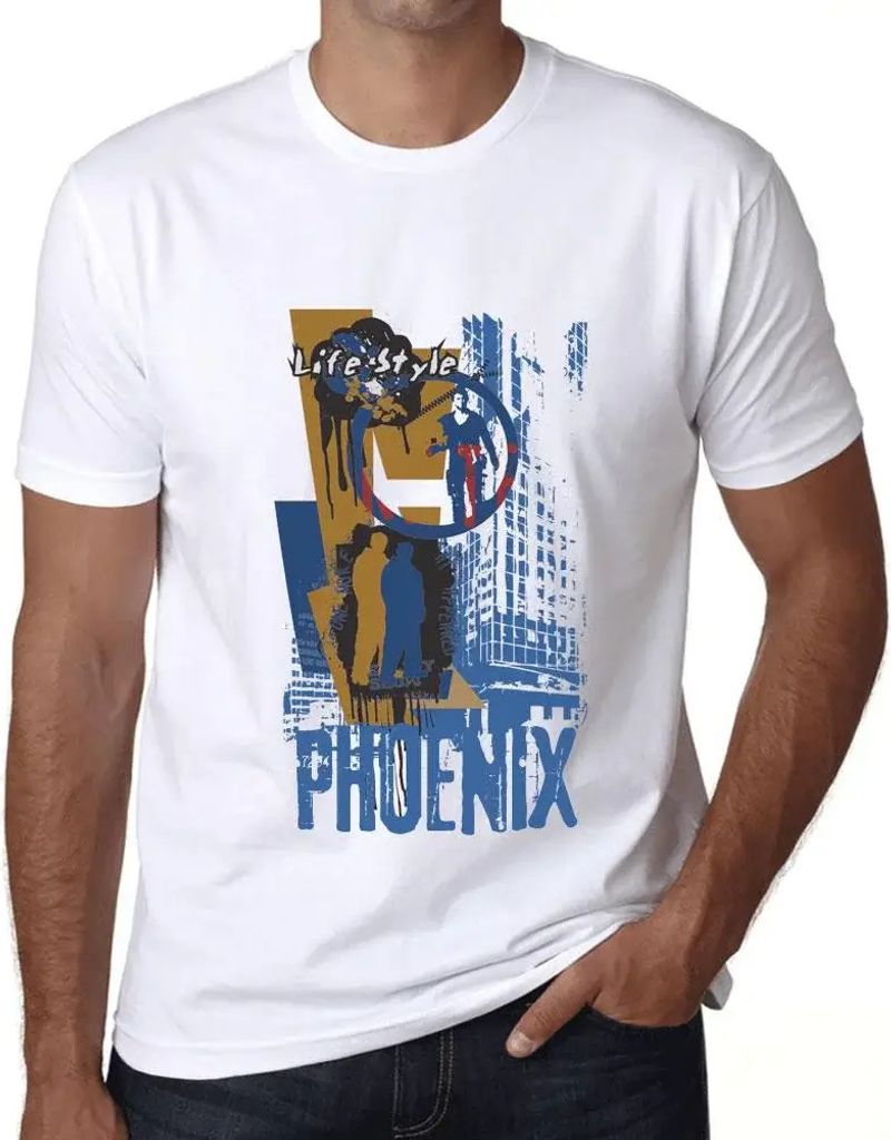 Herren Grafik T-Shirt Phoenix Lebensstil – Phoenix Lifestyle – Öko-Verantwortlich Vintage Jahrgang Kurzarm Lustige Druck Geburtstag Geschenk Mann