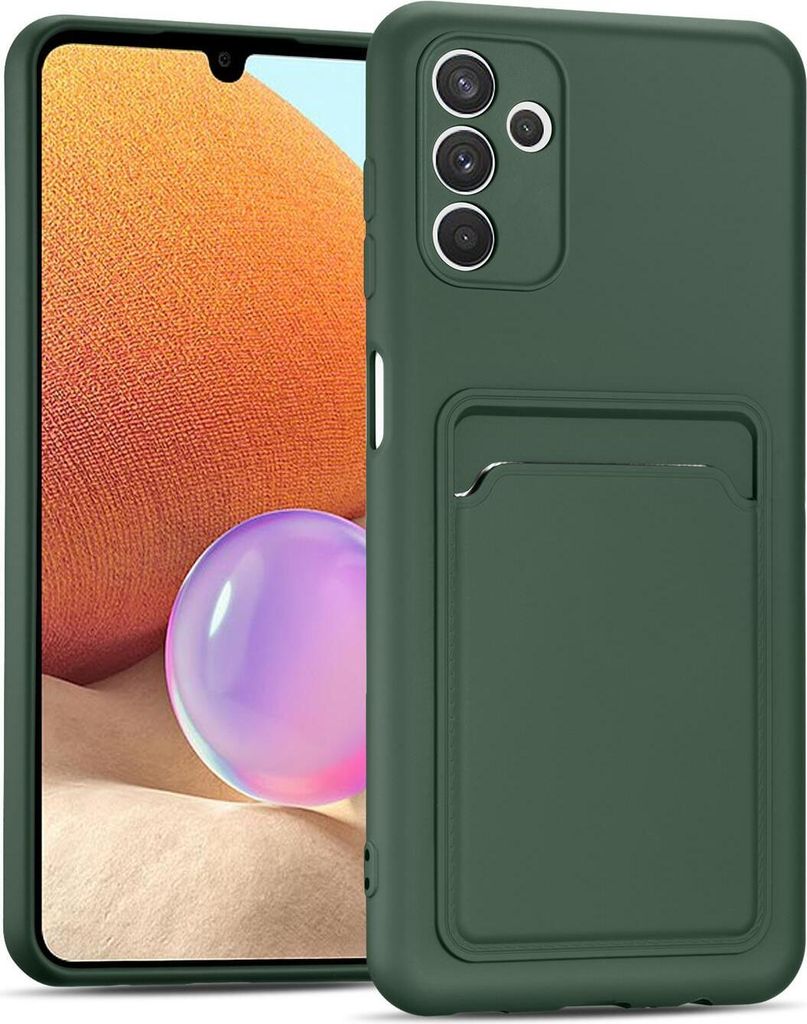 Conie Schutzhülle für Samsung Galaxy A54 5G mit Kartenfach Tasche Case Cover Bumper Silikon Hülle in Grün