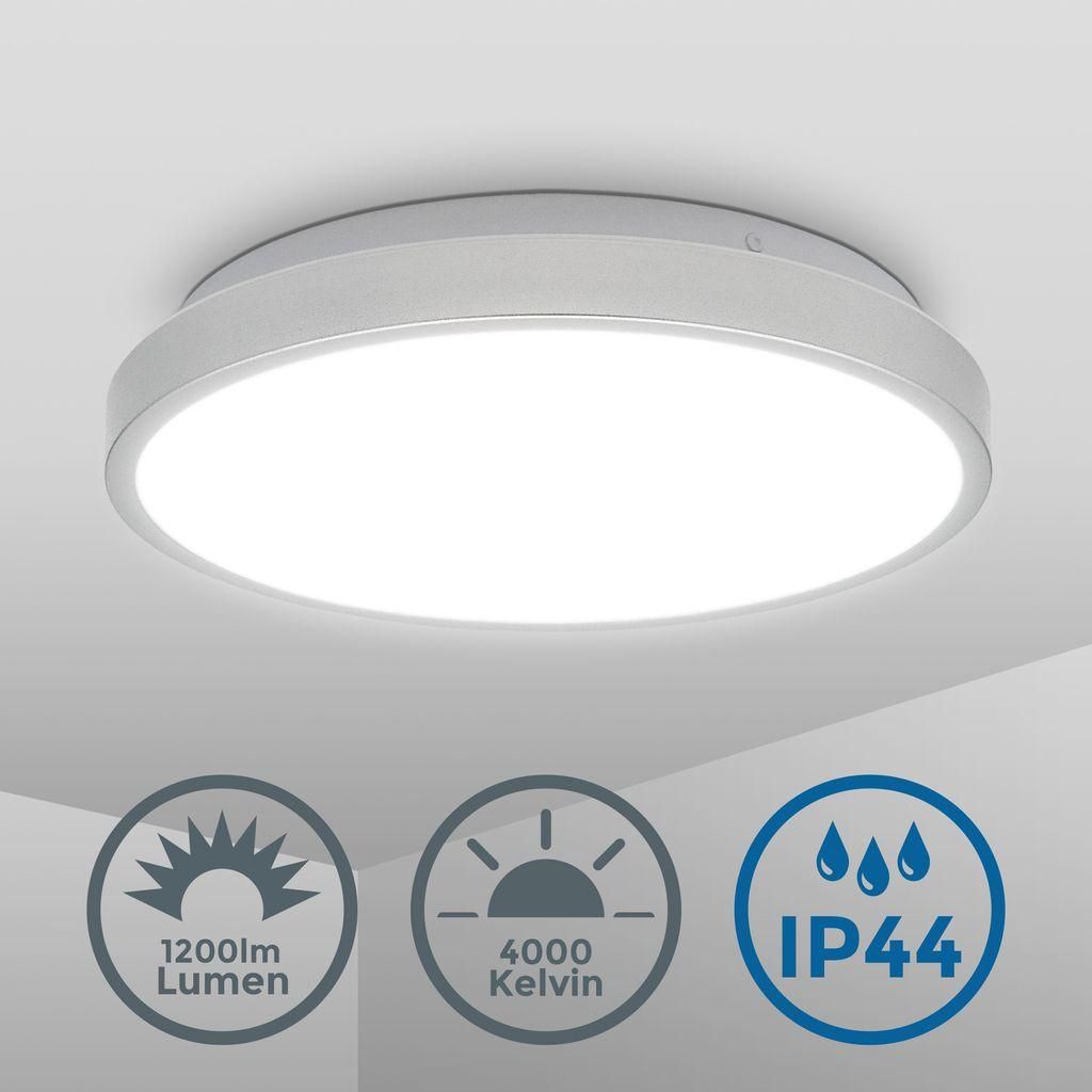 Deckenlampe Ø29 cm - 12W, 1200lm, LED, IP44, neutralweiß, Produktbild 