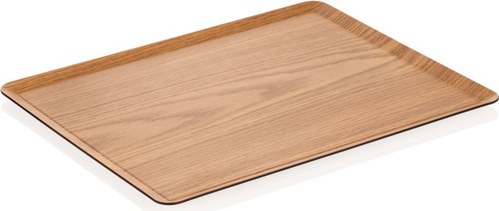 4x Non-Slip Gastro Tablett Holzoptik skandinavisches Design eckig 32 x 23,5 x 1,5 cm