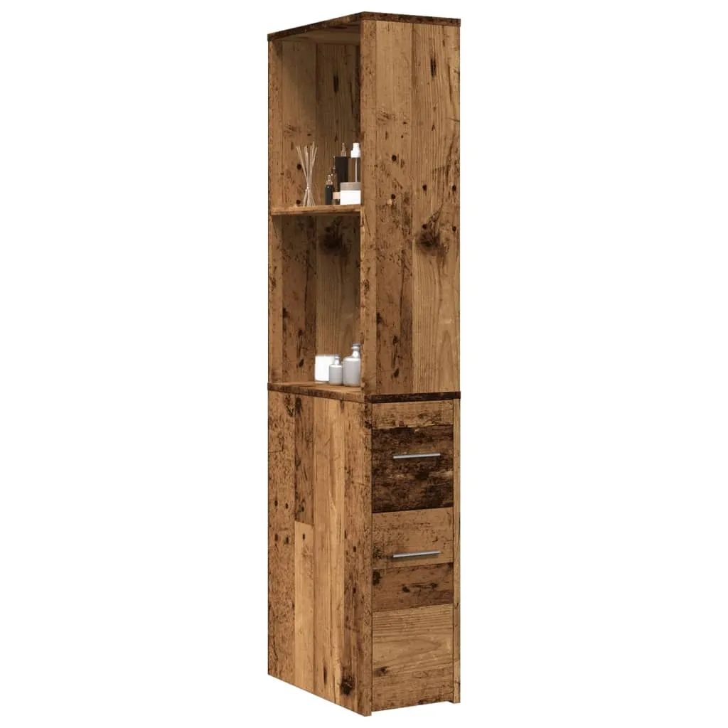 Maison Exclusive Arredo Bagno Stretto Legno Antico con Ruote