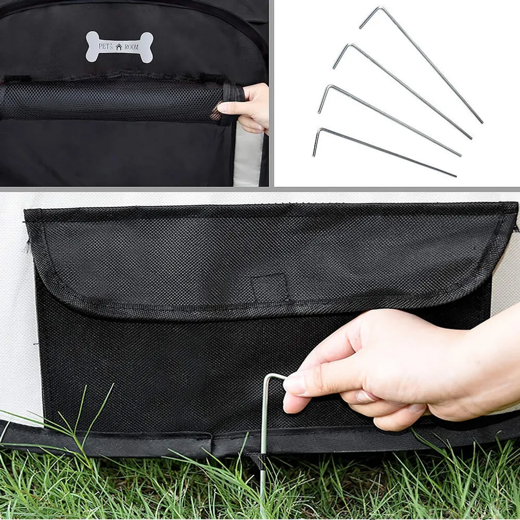 Mucola Parc pour chiots pliable noir - Enclos modulable animaux XL
