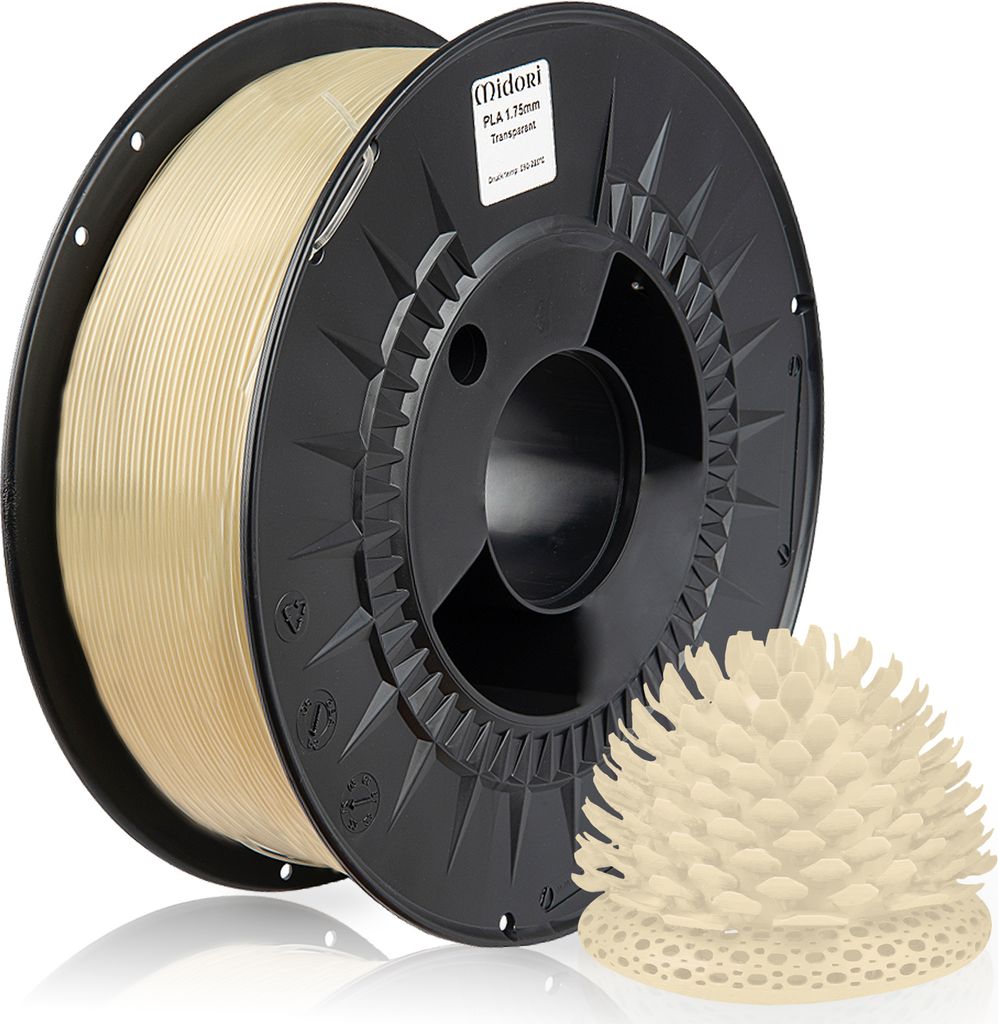 4 x MIDORI 3D Drucker 1,75mm PLA Filament 1kg Spule Rolle Premium Transparent