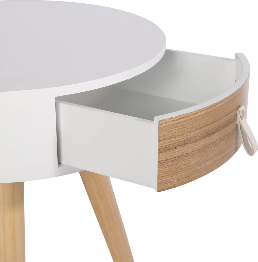 Table de Chevet Nora Blanche : Solution Gain de Place pour Petit Espace - 3