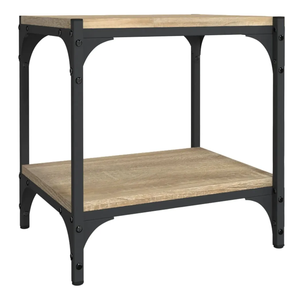 Mobile TV Rovere Sonoma 40x33x41 cm in Acciaio e Legno Design Industrial
