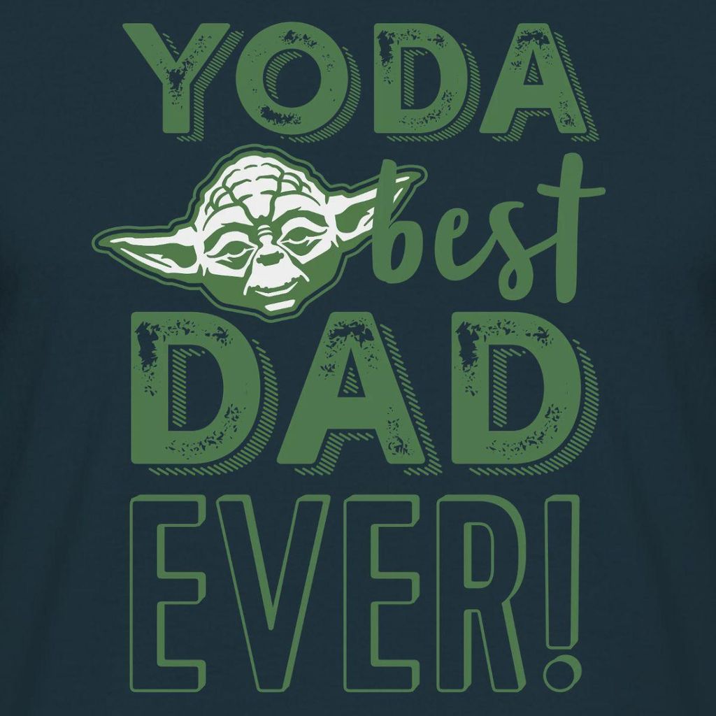 Star Wars: Mandalorian Yoda Best Dad Ever Männer T-Shirt, M, Navy