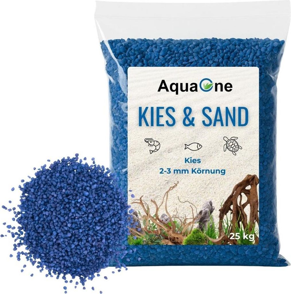 25 Kg blauen Quarzkies "" 2-3 mm Bodengrund Aquarium Kies Produktbild 