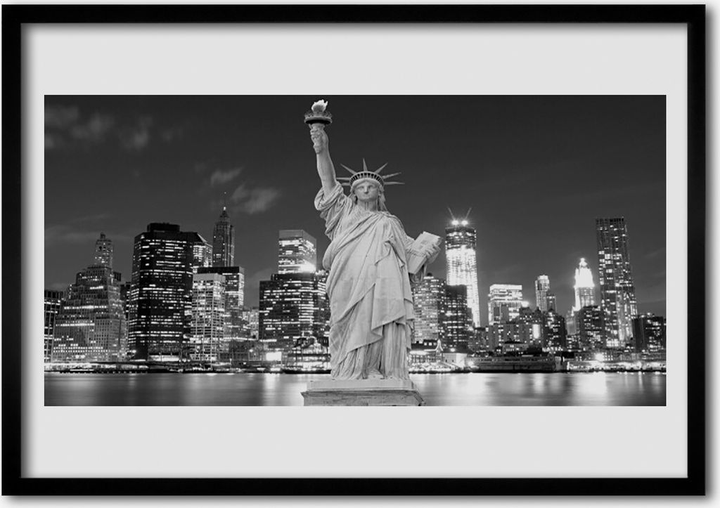 Bild 100x70 MDF-Rahmen Wandkunst Freiheitsstatue in New York