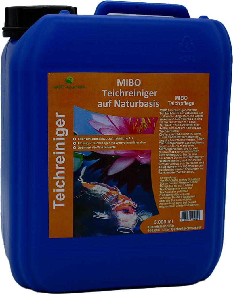 MIBO Teichreiniger auf Naturbasis Teichsauger Teichklärer 5000ml