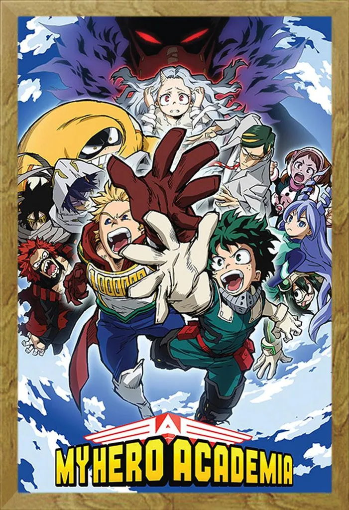 Quadro My Hero Academia 61x91.5 con Cornice Legno Rovere Shinsuke
