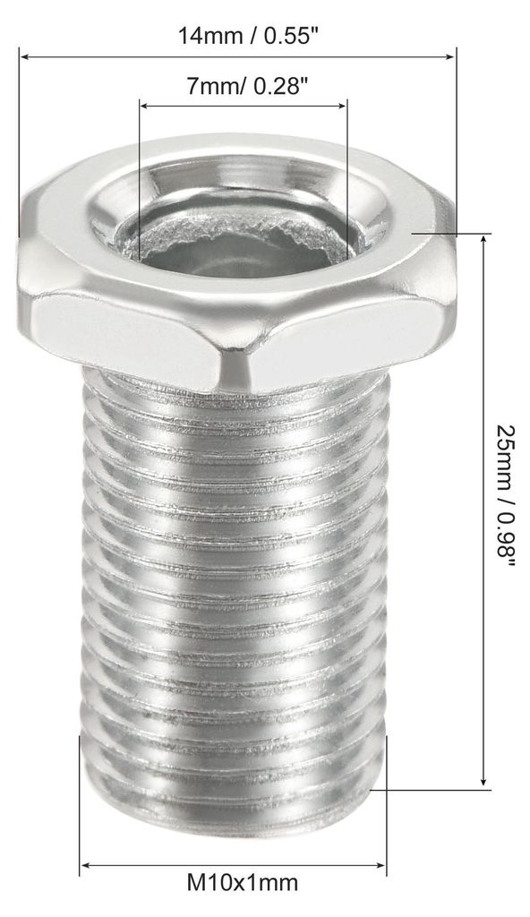 10 Stš¹ck Lampenstange 25mm Lang M10 Gewinderohr Sechskant Senkkopf Flachkopf fš¹r Kronleuchter Verzinkte Eisen