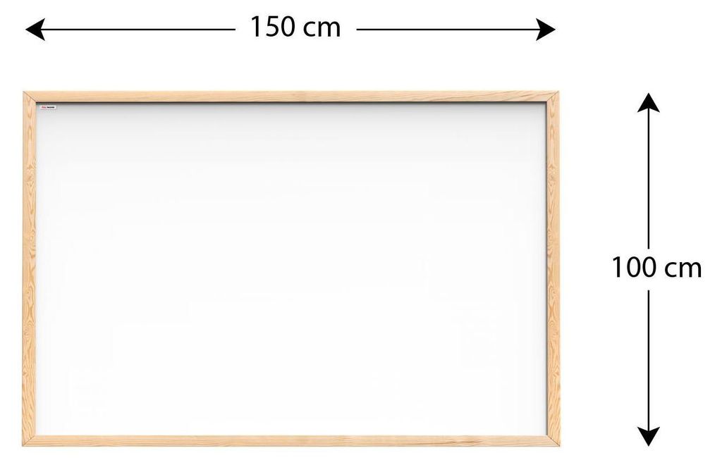 Magnetisches Whiteboard mit Naturholzrahmen 150x100cm Produktbild 