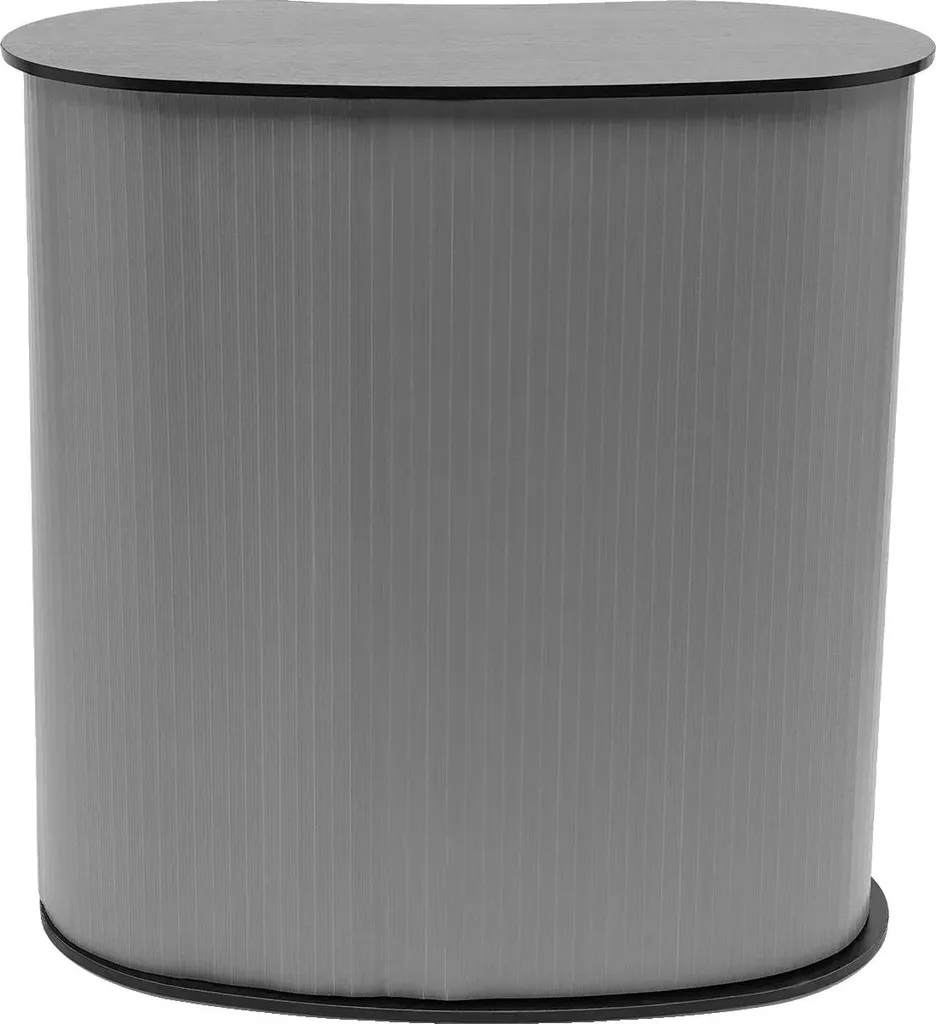 Comptoir d'accueil portable en aluminium argenté, facile à nettoyer