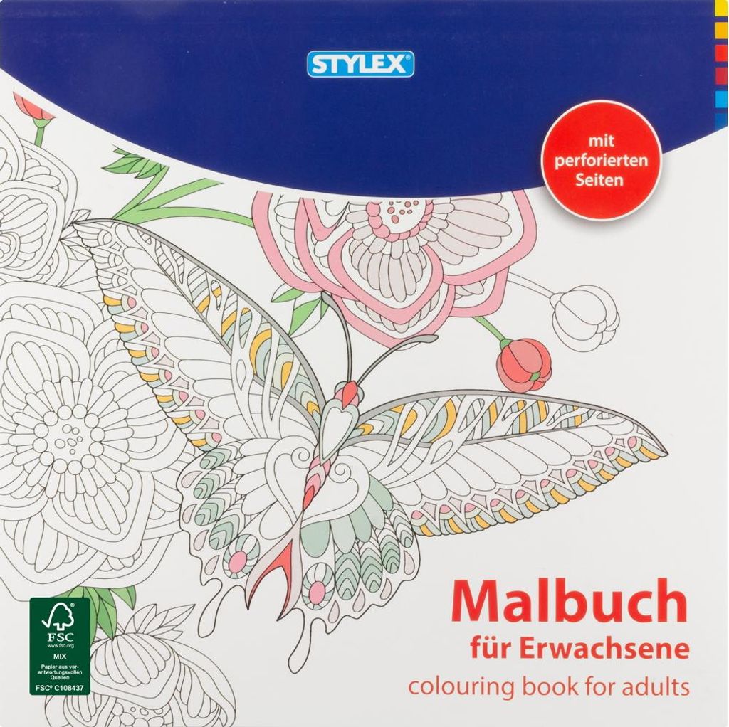 Stylex 77170 Malbuch für Erwachsene 24 Seiten und Motive